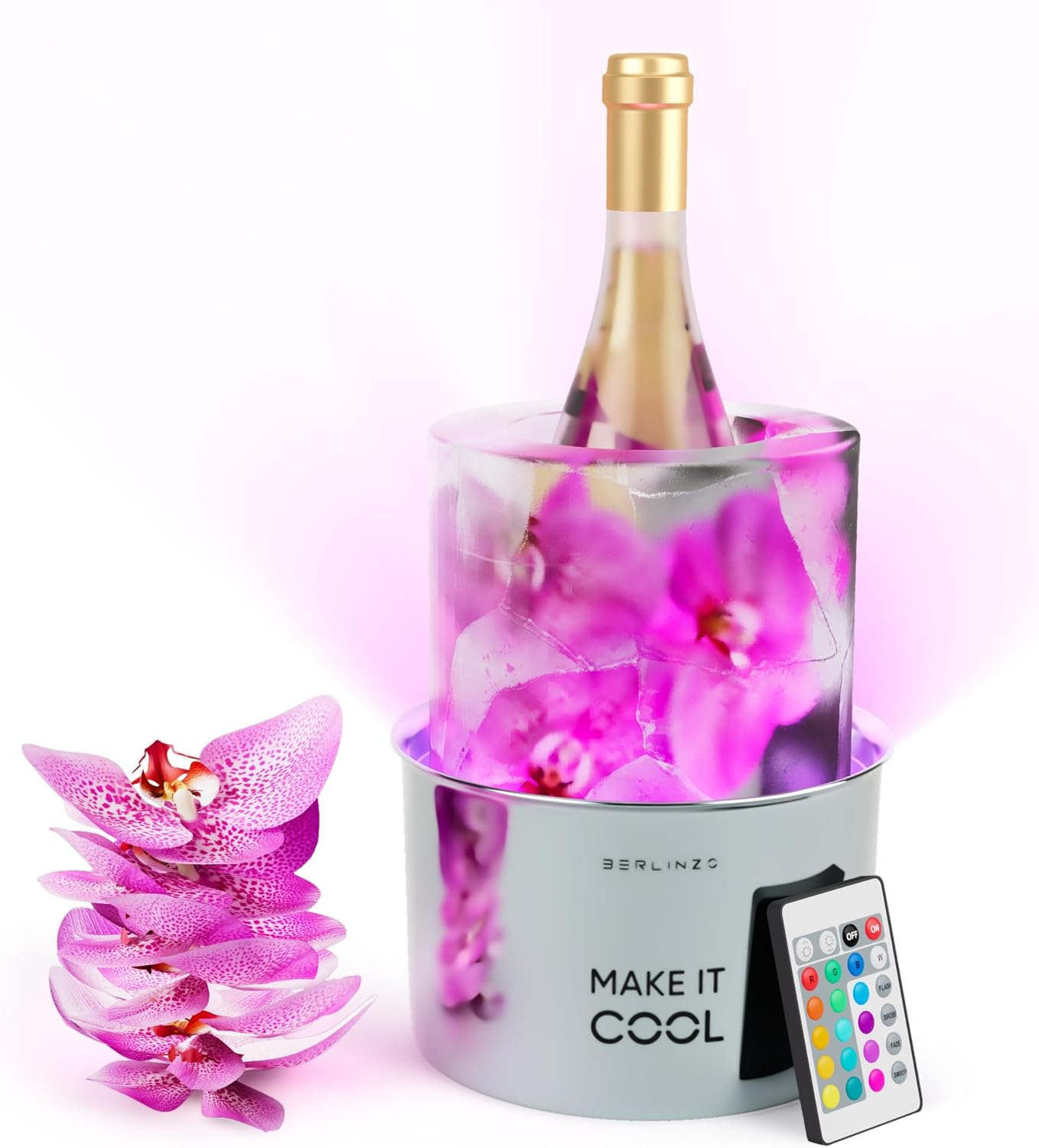 LED Wine Chiller Ice Bucket Mold with Remote Control