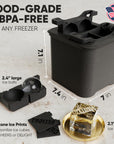 Combo Ice Maker for 2 Clear Ice Cubes & 2 Balls