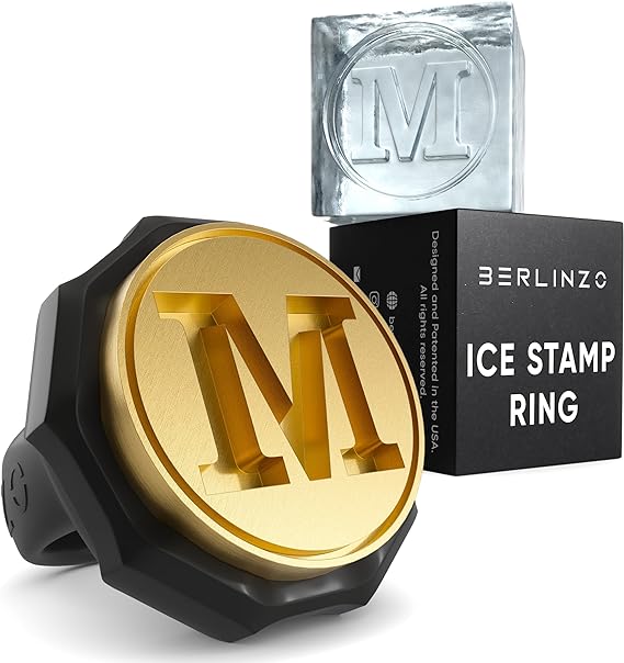 Ice Stamp Ring M Letter