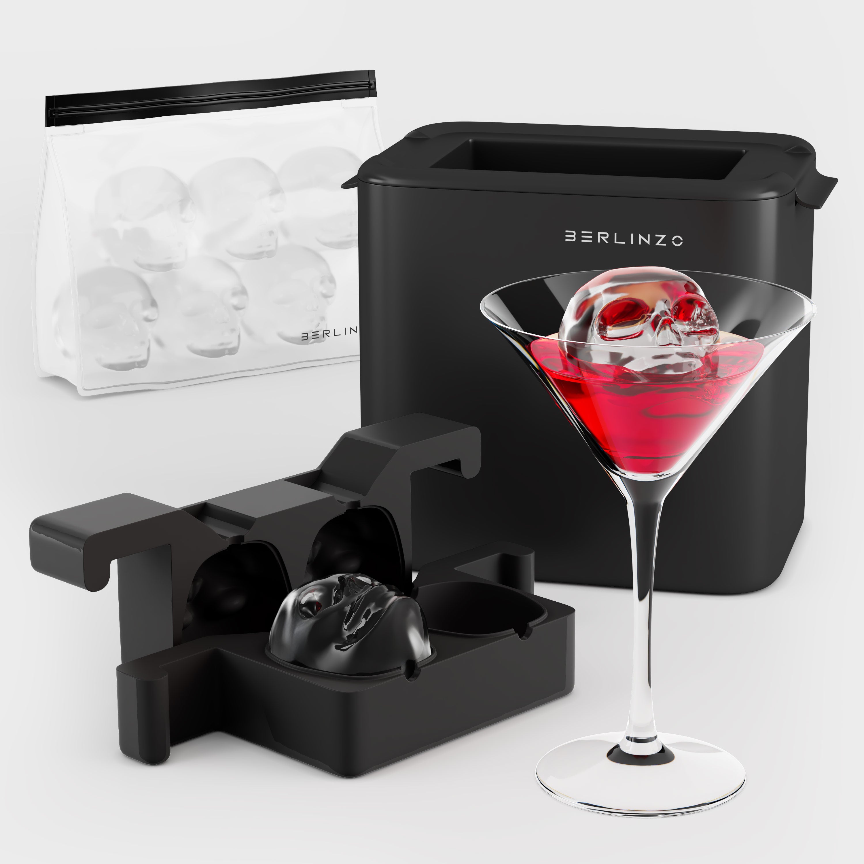 2 Clear Skulls Ice Maker