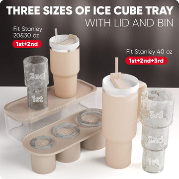 3 Ice Cyllinders Mold for Stanley Tumblers