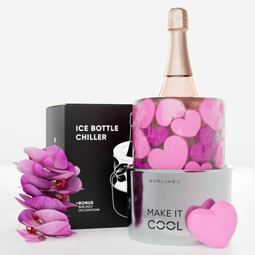 Wine Chiller Ice Bucket Mold (decoration hearts are NOT included, only orchids)